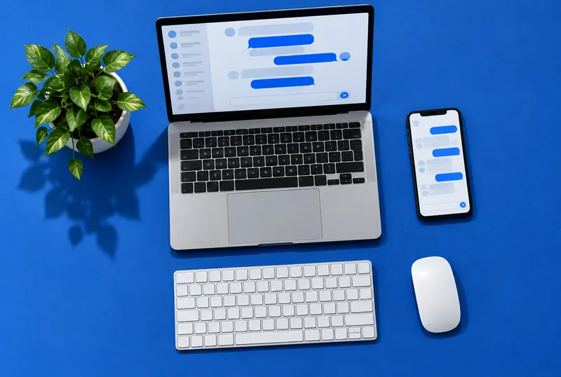 Laptop and smartphone showing an AI chat interface