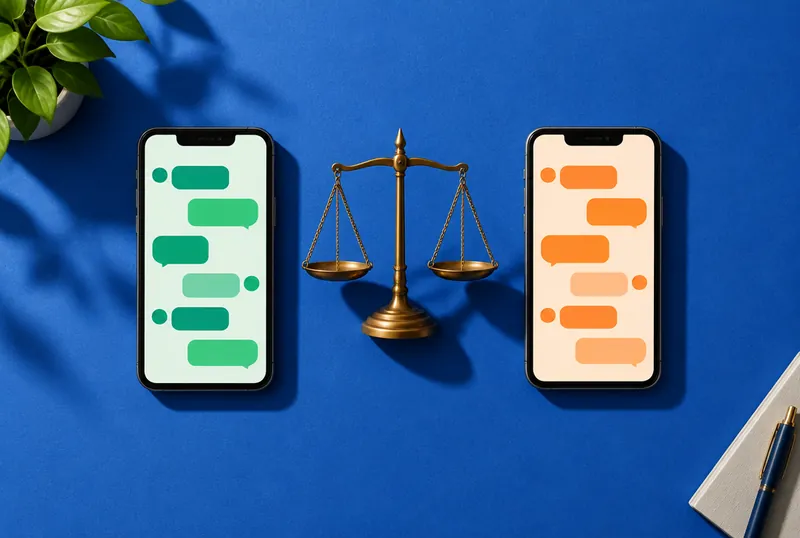 Two smartphones side by side comparing two AI chat apps